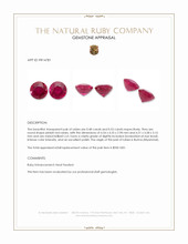 1.01 Ct.Tw.Total Carat Weight Pinkish Red Ruby Pair from Burma (Myanmar) Appraisal