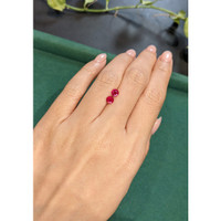 1.01&nbsp;Ct.Tw.Total Carat Weight Pinkish Red Ruby Pair from Burma (Myanmar) Life Style