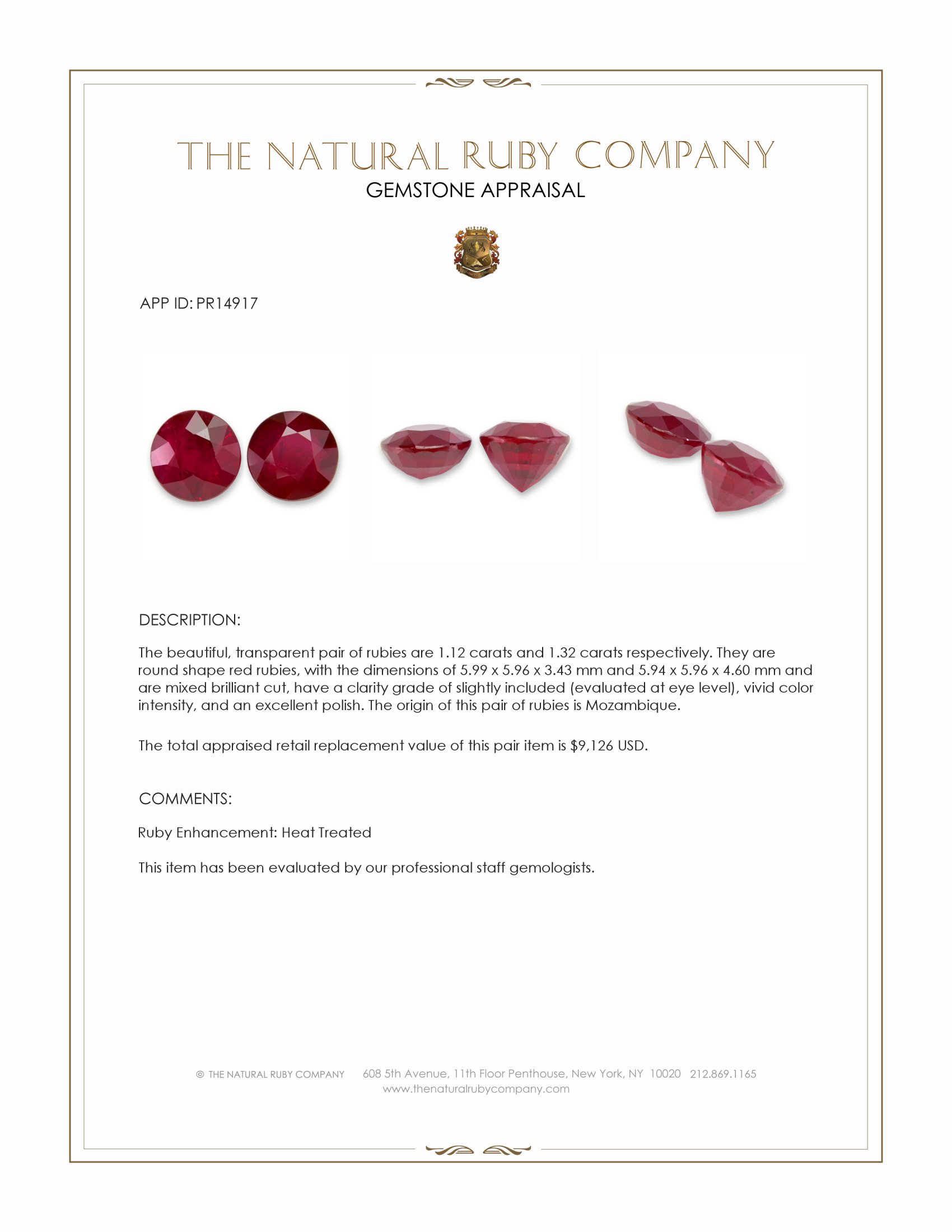 2.44 Ct.Tw. Ruby Pair from Mozambique