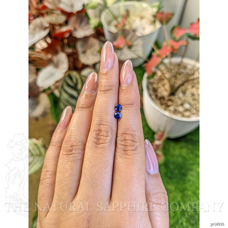 0.61 Ct.Tw. Blue Sapphire Pair from Ceylon (Sri Lanka)