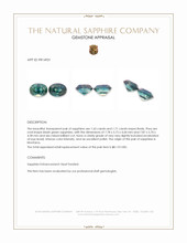 3.34 Ct.Tw.Total Carat Weight Bluish Green Sapphire Pair from Montana Appraisal