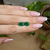 4.94 Ct.Tw.Total Carat Weight Emerald Pair from Zambia Life Style