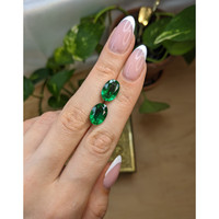 7.01 Ct.Tw.Total Carat Weight Emerald Pair from Zambia Life Style