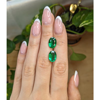 7.01 Ct.Tw.Total Carat Weight Emerald Pair from Zambia Life Style