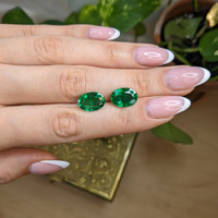7.01 Ct.Tw.Total Carat Weight Emerald Pair from Zambia Life Style