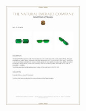 4.13 Ct.Tw.Total Carat Weight Emerald Pair from Zambia Appraisal