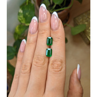 4.13 Ct.Tw.Total Carat Weight Emerald Pair from Zambia Life Style