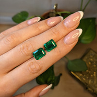 8.38 Ct.Tw.Total Carat Weight Emerald Pair from Zambia Life Style