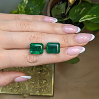 22.22 Ct.Tw.Total Carat Weight Emerald Pair from Zambia Life Style