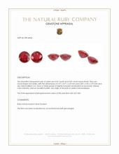 1.14&nbsp;Ct.Tw.Total Carat Weight Ruby Pair from Mozambique Appraisal