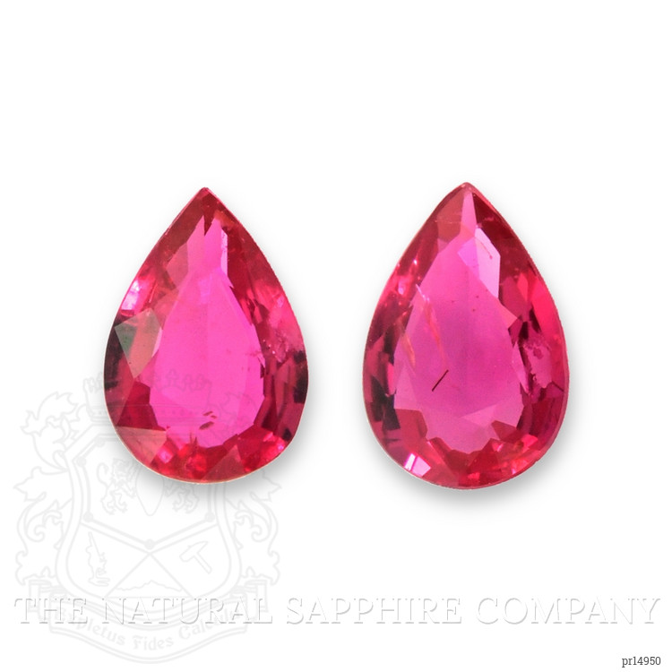 0.84 Ct.Tw. Pinkish Red Ruby Pair from Mozambique