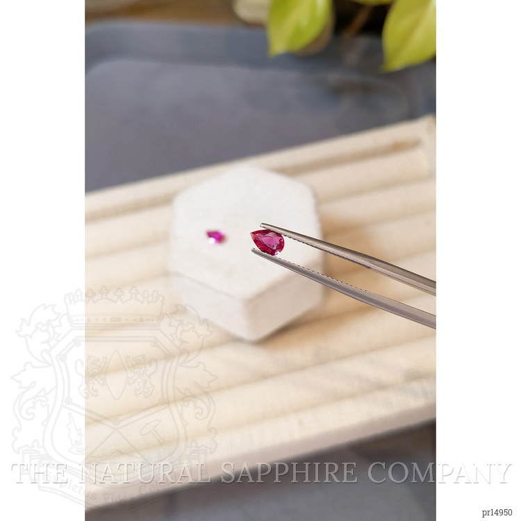 0.84 Ct.Tw. Pinkish Red Ruby Pair from Mozambique