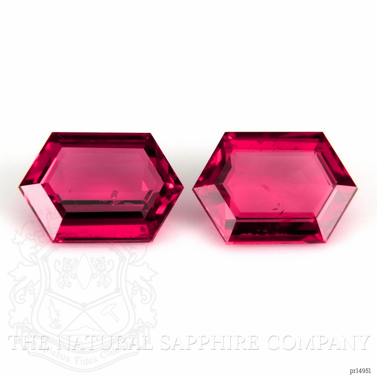 0.86 Ct.Tw. Pinkish Red Ruby Pair from Mozambique