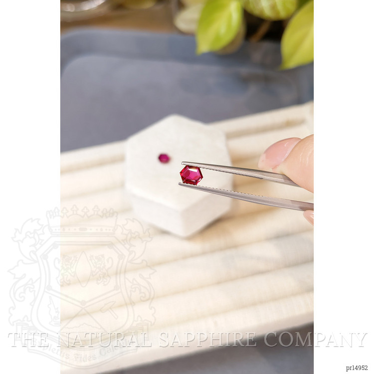 1.10 Ct.Tw. Pinkish Red Ruby Pair from Mozambique