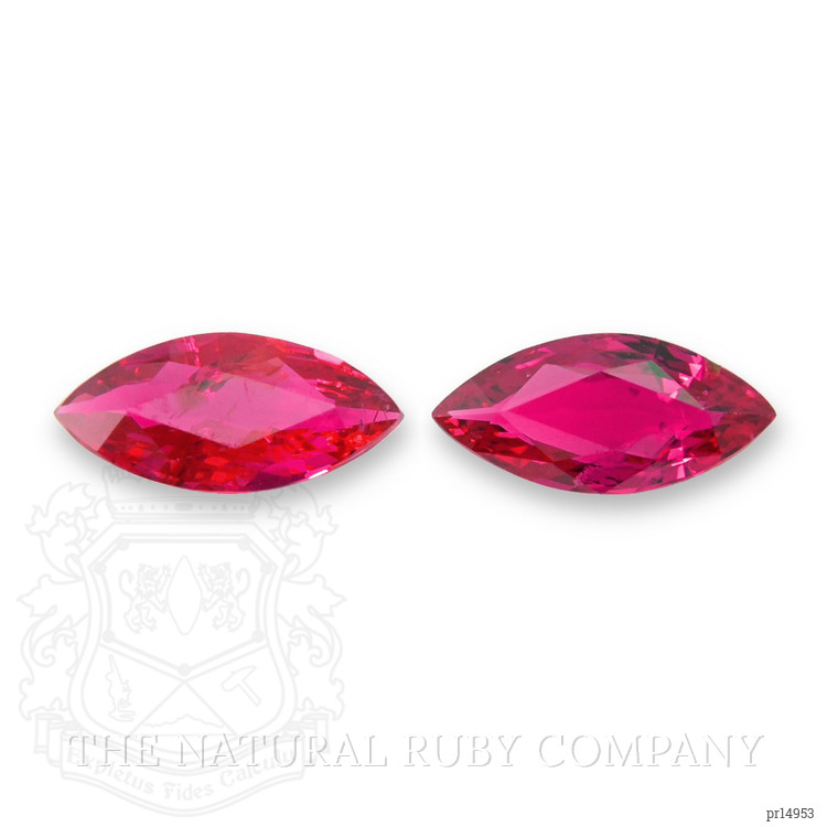 0.96 Ct.Tw. Pinkish Red Ruby Pair from Mozambique