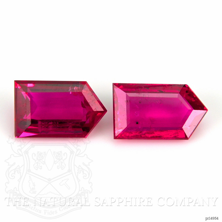 0.80 Ct.Tw. Pinkish Red Ruby Pair from Mozambique