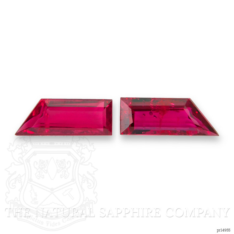 0.69 Ct.Tw. Pinkish Red Ruby Pair from Mozambique