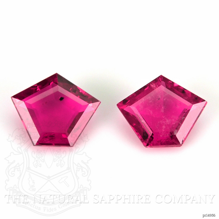 0.76 Ct.Tw. Pinkish Red Ruby Pair from Mozambique