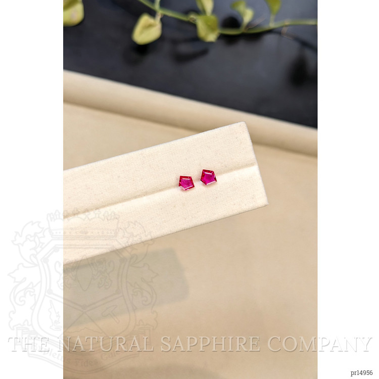 0.76 Ct.Tw. Pinkish Red Ruby Pair from Mozambique