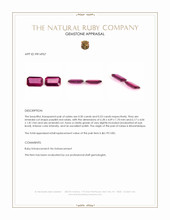1.03&nbsp;Ct.Tw.Total Carat Weight Purplish Red Ruby Pair from Mozambique Appraisal