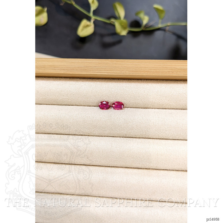 1.22 Ct.Tw. Purplish Red Ruby Pair from Mozambique