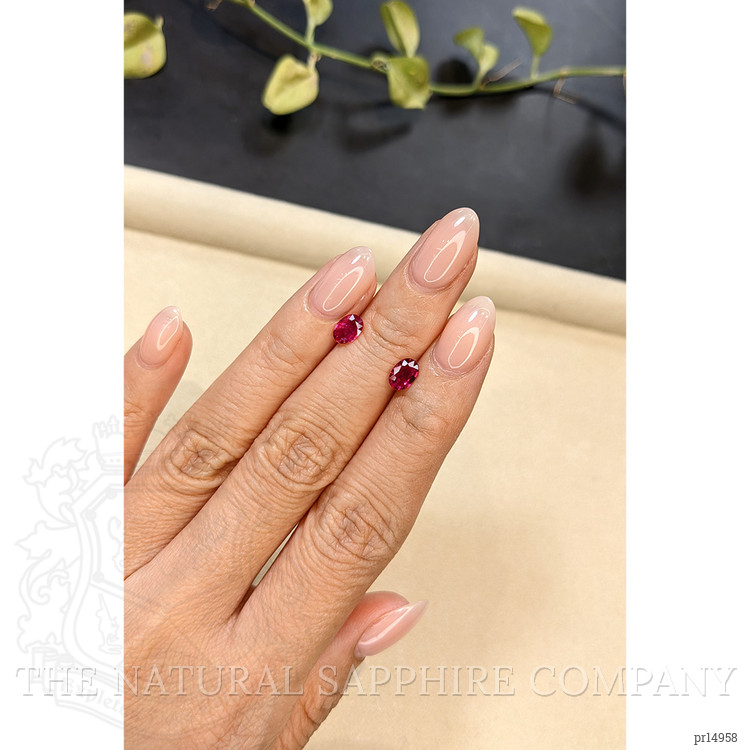 1.22 Ct.Tw. Purplish Red Ruby Pair from Mozambique