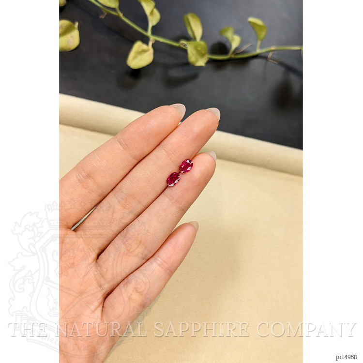 1.22 Ct.Tw. Purplish Red Ruby Pair from Mozambique