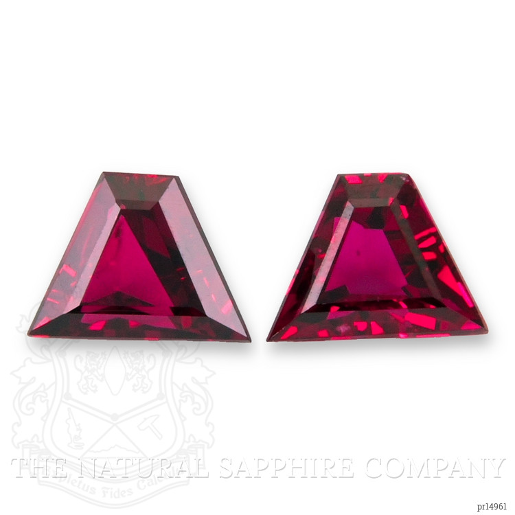 0.73 Ct.Tw. Pinkish Red Ruby Pair from Mozambique
