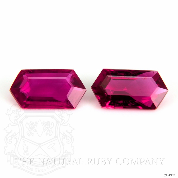 1.00 Ct.Tw. Pinkish Red Ruby Pair from Mozambique