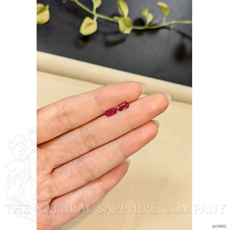 1.00 Ct.Tw. Pinkish Red Ruby Pair from Mozambique