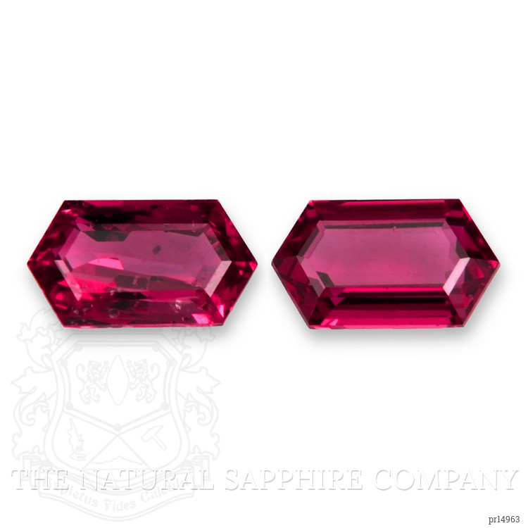 0.88 Ct.Tw. Pinkish Red Ruby Pair from Mozambique
