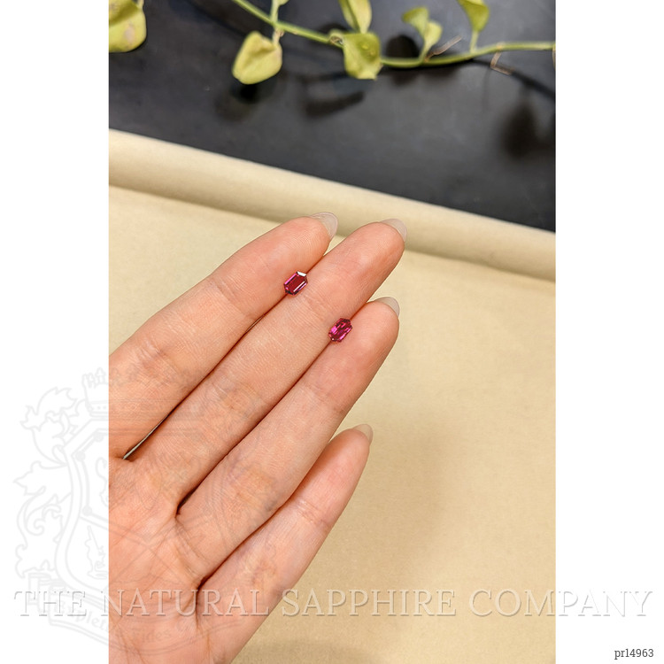 0.88 Ct.Tw. Pinkish Red Ruby Pair from Mozambique