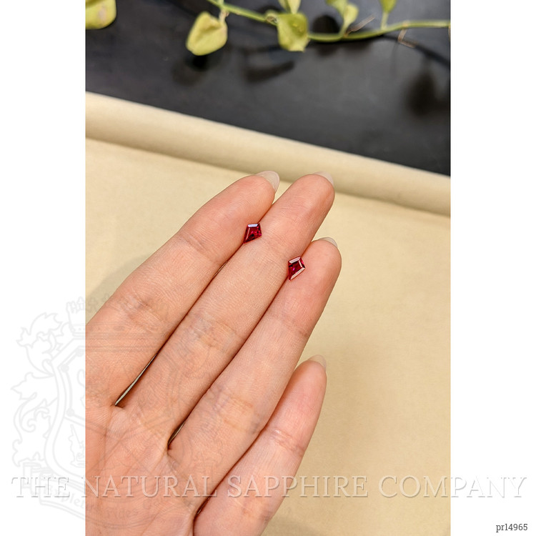 0.82 Ct.Tw. Pinkish Red Ruby Pair from Mozambique