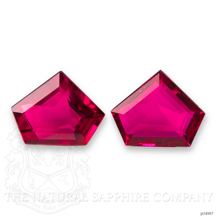 0.81 Ct.Tw. Pinkish Red Ruby Pair from Mozambique