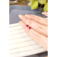 0.81 Ct.Tw.Total Carat Weight Pinkish Red Ruby Pair from Mozambique Life Style