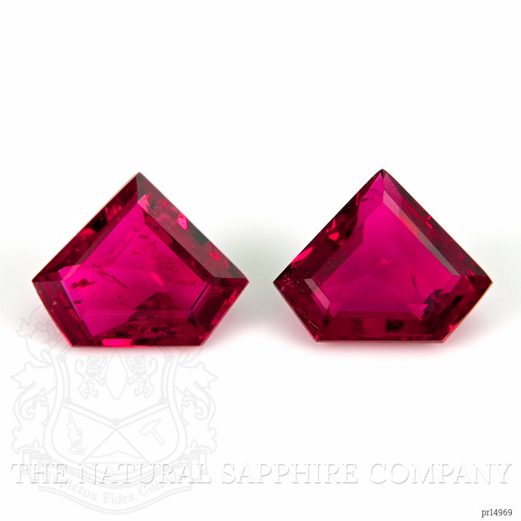 0.88 Ct.Tw. Pinkish Red Ruby Pair from Mozambique