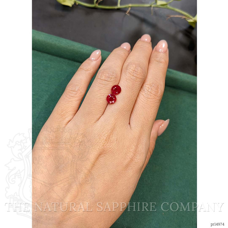 2.76 Ct.Tw. Purplish Red Ruby Pair from Mozambique