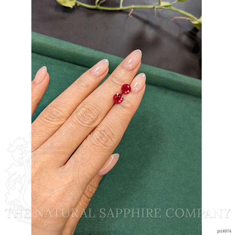 2.76 Ct.Tw. Purplish Red Ruby Pair from Mozambique