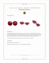 3.20&nbsp;Ct.Tw.Total Carat Weight Purplish Red Ruby Pair from Mozambique Appraisal