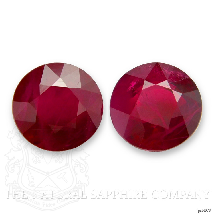 3.20 Ct.Tw. Purplish Red Ruby Pair from Mozambique
