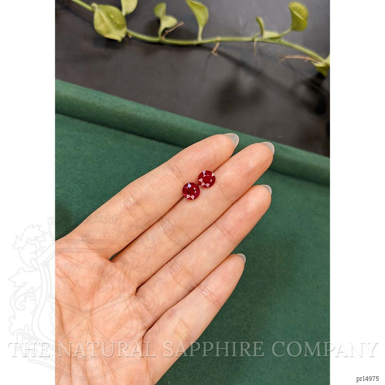 3.20 Ct.Tw. Purplish Red Ruby Pair from Mozambique