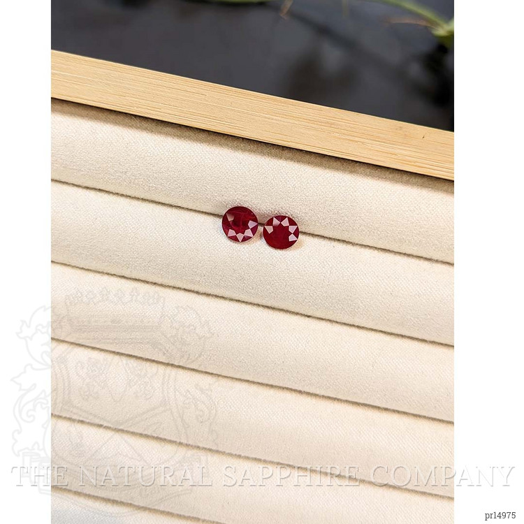 3.20 Ct.Tw. Purplish Red Ruby Pair from Mozambique