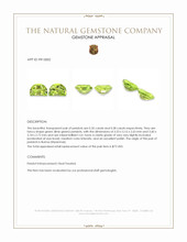 0.73&nbsp;Ct.Tw.Total Carat Weight Green (Lime Green) Peridot Pair from Burma (Myanmar) Appraisal