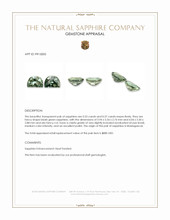 1.10 Ct.Tw.Total Carat Weight Bluish Green Sapphire Pair from Madagascar Appraisal