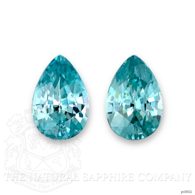 4.18 Ct.Tw. Greenish Blue Zircon Pair from Cambodia