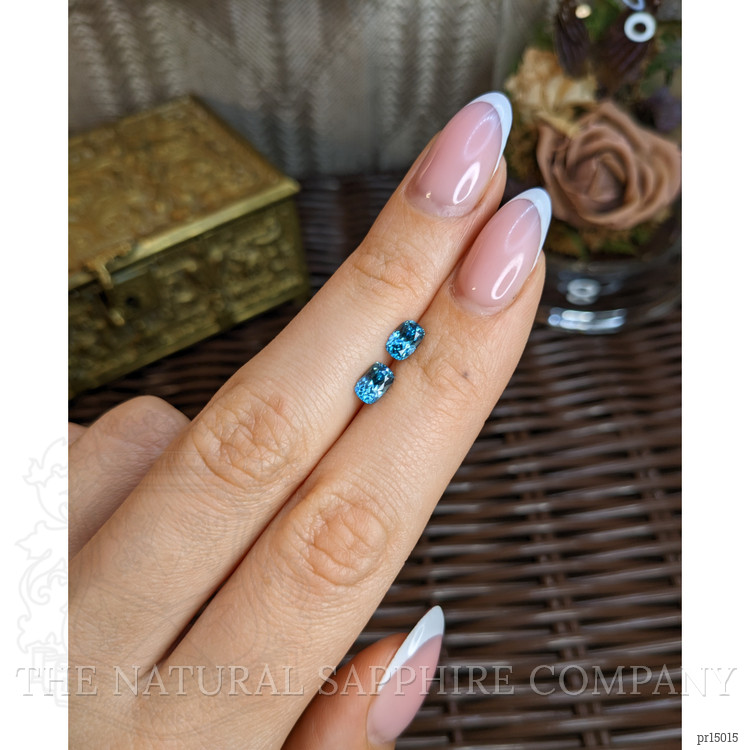 1.93 Ct.Tw. Blue Zircon Pair from Cambodia