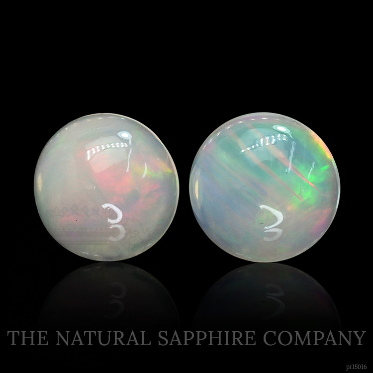 0.86 Ct.Tw. Multi Color Cabochon Opal Pair from Australia