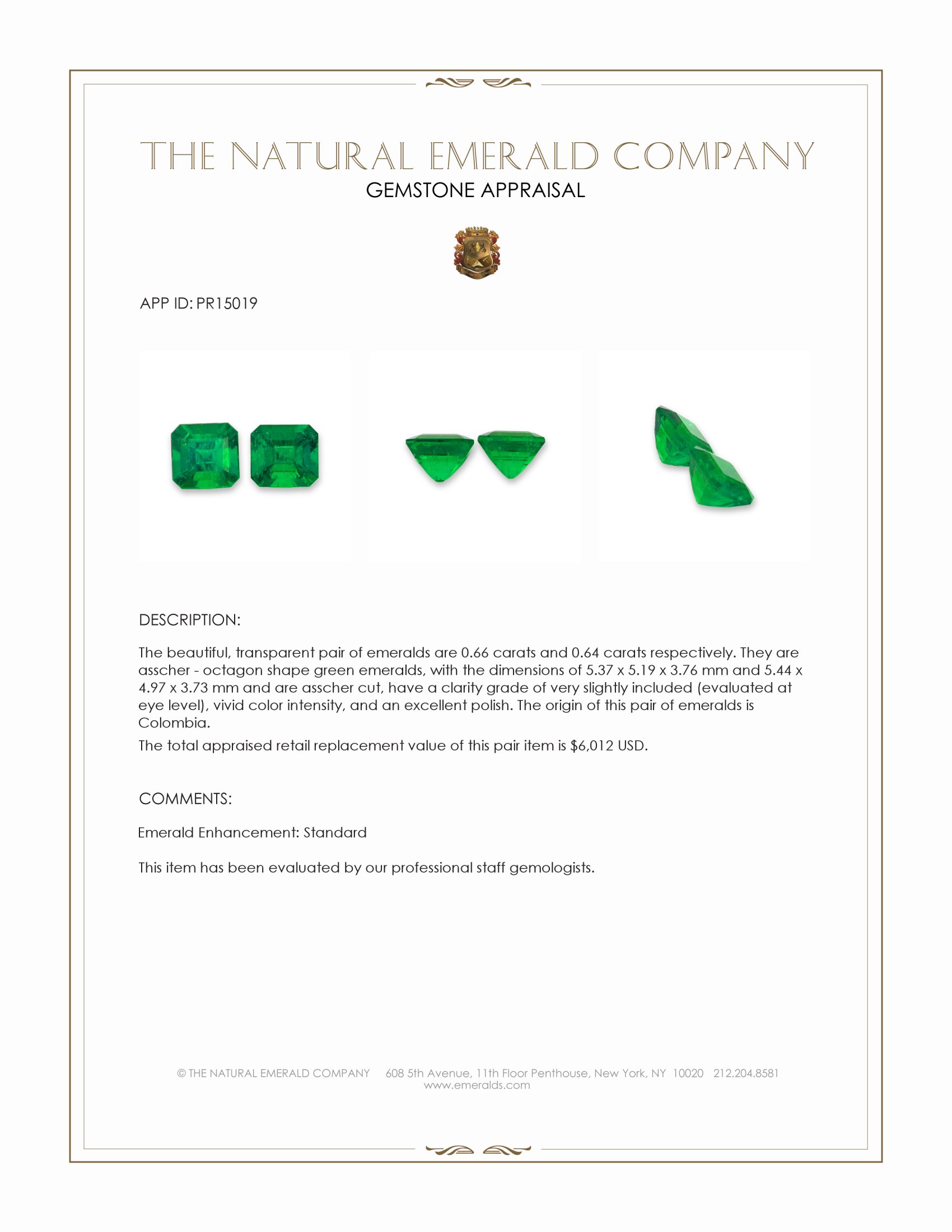 1.30 Ct.Tw. Emerald Pair from Colombia