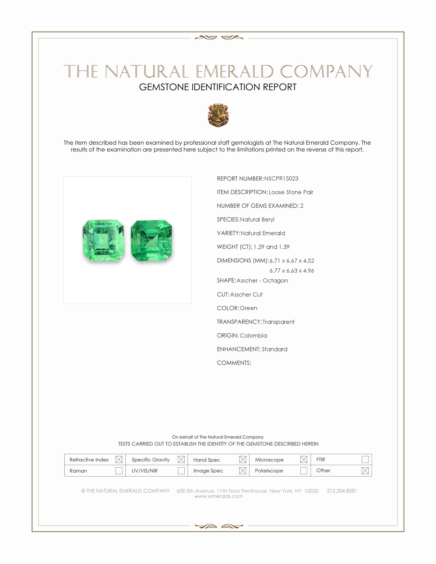 2.68 Ct.Tw. Emerald Pair from Colombia