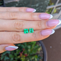 2.68 Ct.Tw.Total Carat Weight Emerald Pair from Colombia Life Style